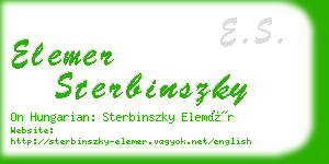 elemer sterbinszky business card